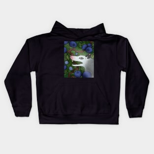 Opossum in a Blueberry Bush Kids Hoodie